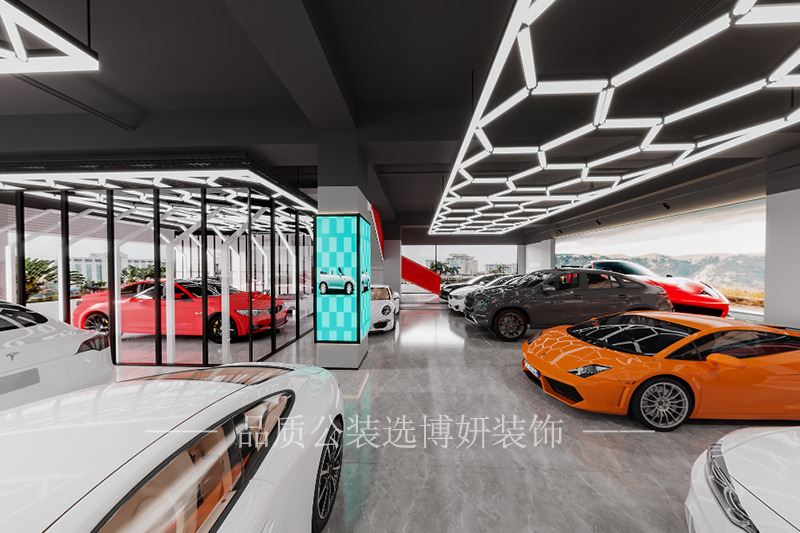 杭州现代科技简约风汽车展厅2278电玩游戏大厅方案